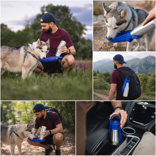 OTB Pets Stainless Steel Portable Water Bottle Large