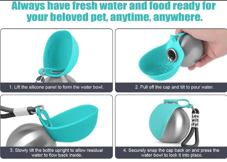 OTB Pets Stainless Steel Portable Water Bottle