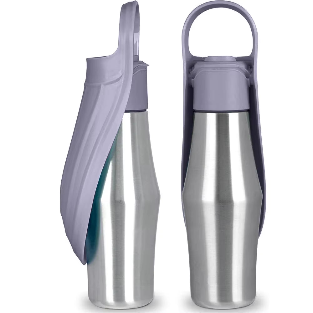 Large Dog Water Bottle Stainless Steel Outdoor Portable Dog Water Bowl Puppy Travel Water Basin Pet Supplies for All Dogs Breeds