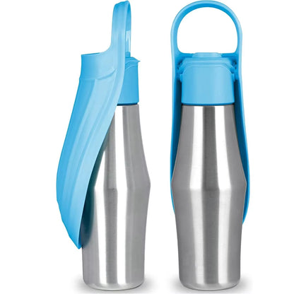 Large Dog Water Bottle Stainless Steel Outdoor Portable Dog Water Bowl Puppy Travel Water Basin Pet Supplies for All Dogs Breeds