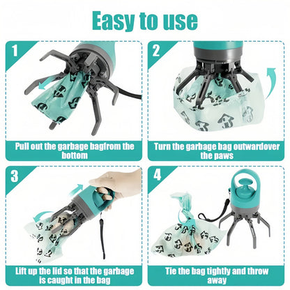 5" Dog Pooper Scooper Claw Portable Pet Waste Picker with Poop Bag Dispenser US
